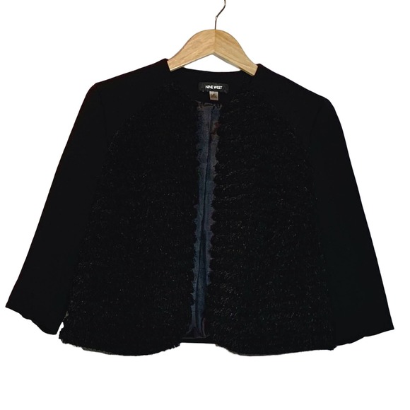 Nine West Jackets & Blazers - EUC Nine West Black Fringe Front Bolero Jacket Ladies Size 10